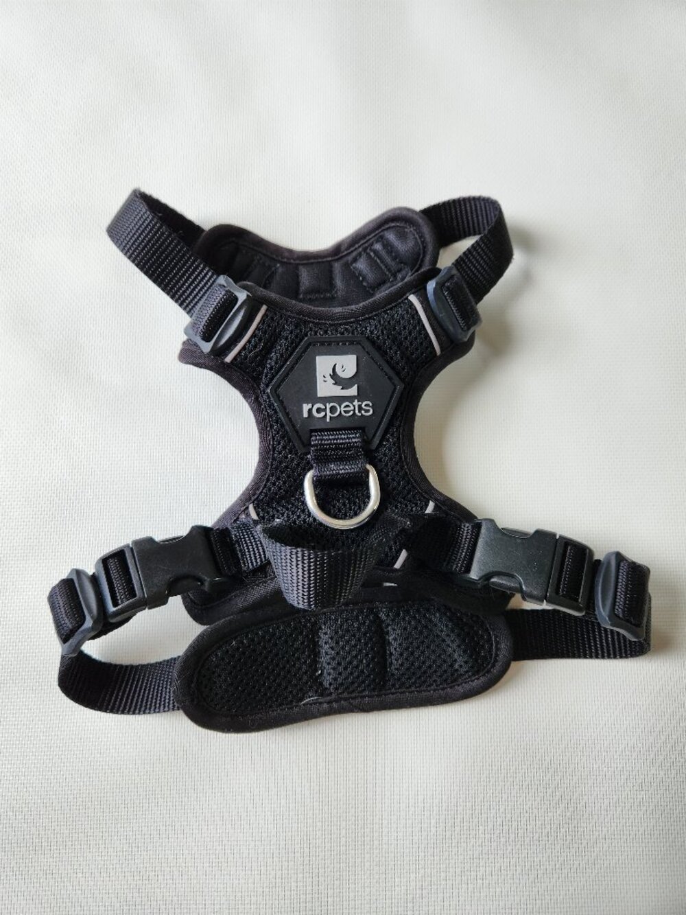 RC Pets Black Dog Harness Size Small Adjustable Reflective Padded